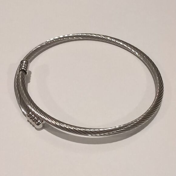 Silver Pandora Style Charm Bangle Bracelet - Picture 3 of 4